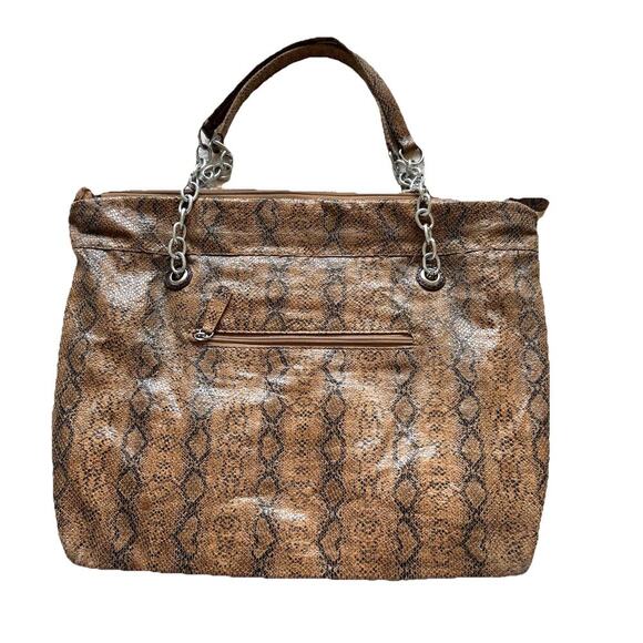 Y2K Faux Snakeskin Rhinestone Appliqué Tote Bag – 2000s Western McBling Mallcore - Picture 7 of 12